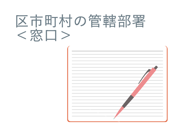 区市町村の管轄部署<窓口>